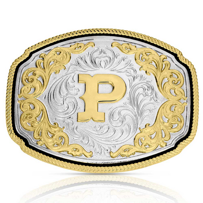 Montana Silversmiths Western Initial Buckle P Acc Buckle A1047P