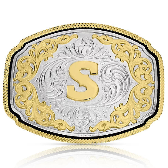 Montana Silversmiths Western Initial Buckle S A1047S