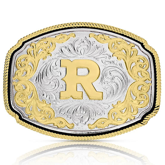 Montana Silversmiths Western Initial Buckle R A1047R