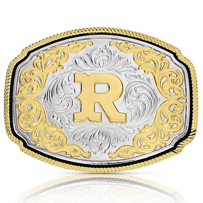Montana Silversmiths Western Initial Buckle R A1047R