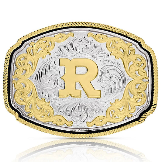 Montana Silversmiths Western Initial Buckle R A1047R