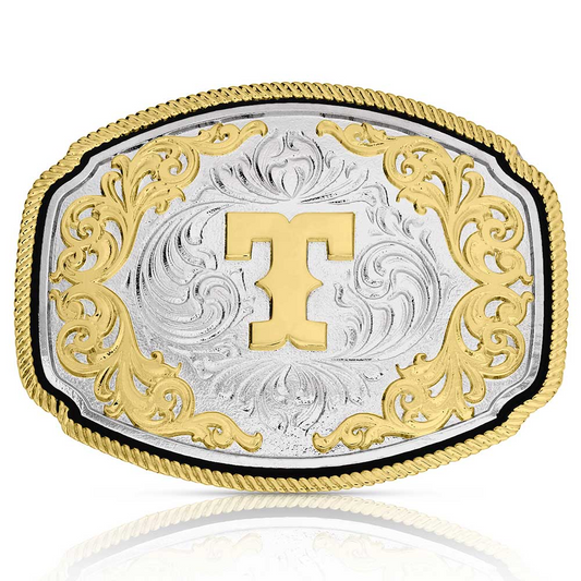 Montana Silversmiths Western Initial T Acc Buckle A1047T