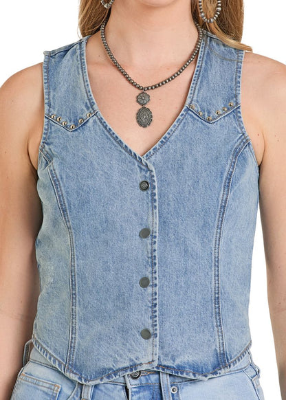 Rock & Roll Women’s Denim Fringe Vest BW98D08511