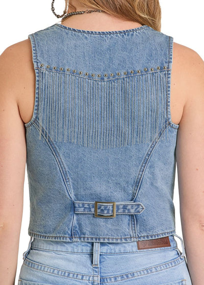 Rock & Roll Women’s Denim Fringe Vest BW98D08511