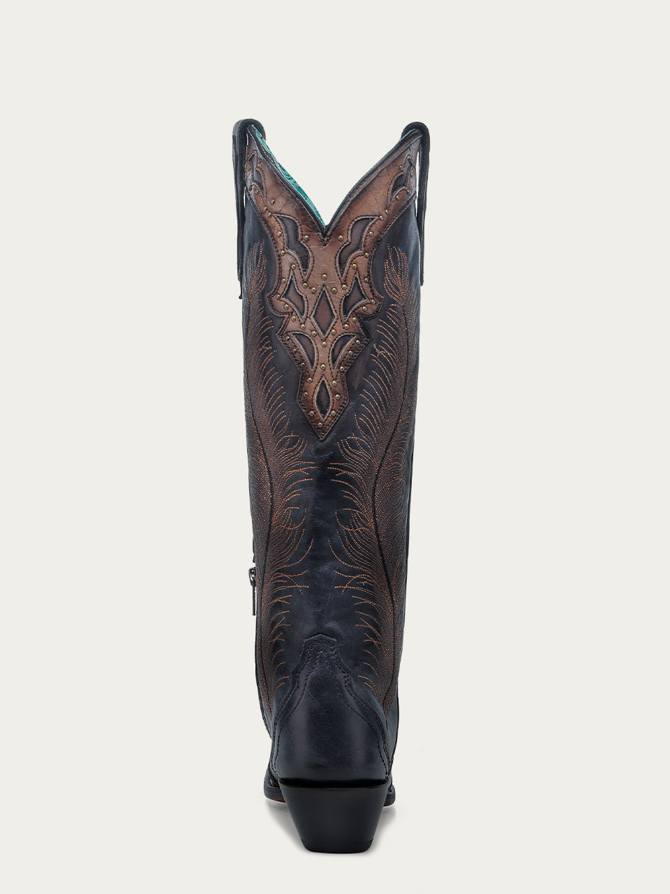 Corral Women’s Feather Embroidery W/ Crackled Overlay Black