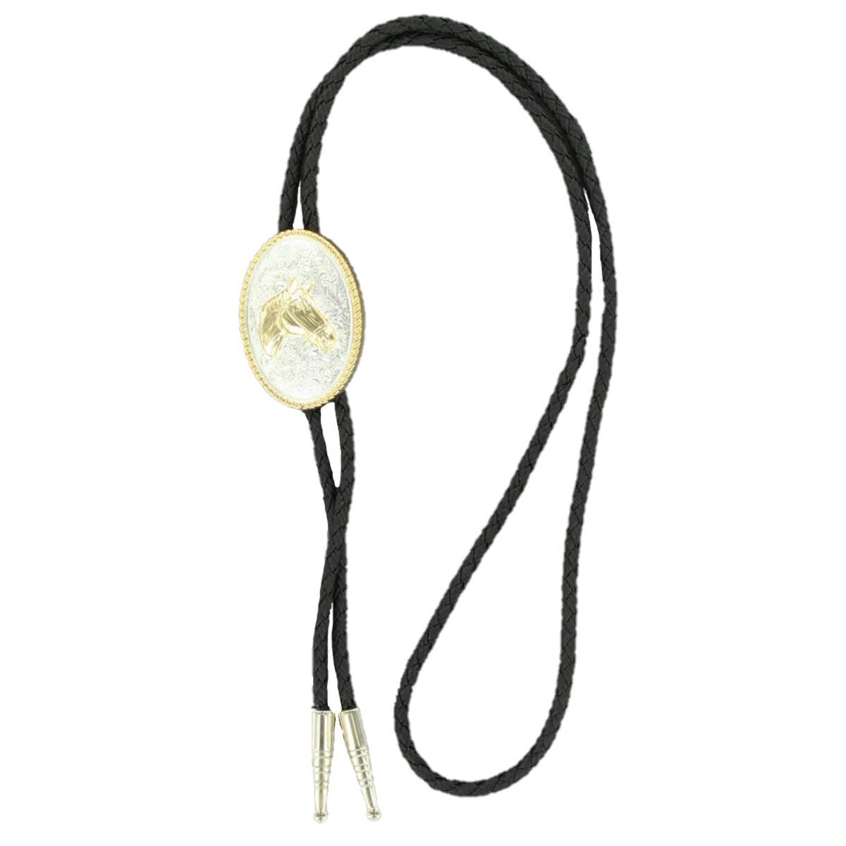 Double S Western Engraved Horse Head Slide Bolo Tie 22266