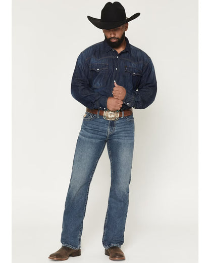 Cinch Men’s Ian Medium Wash Slim Bootcut Rigid Denim Jeans MB33136001