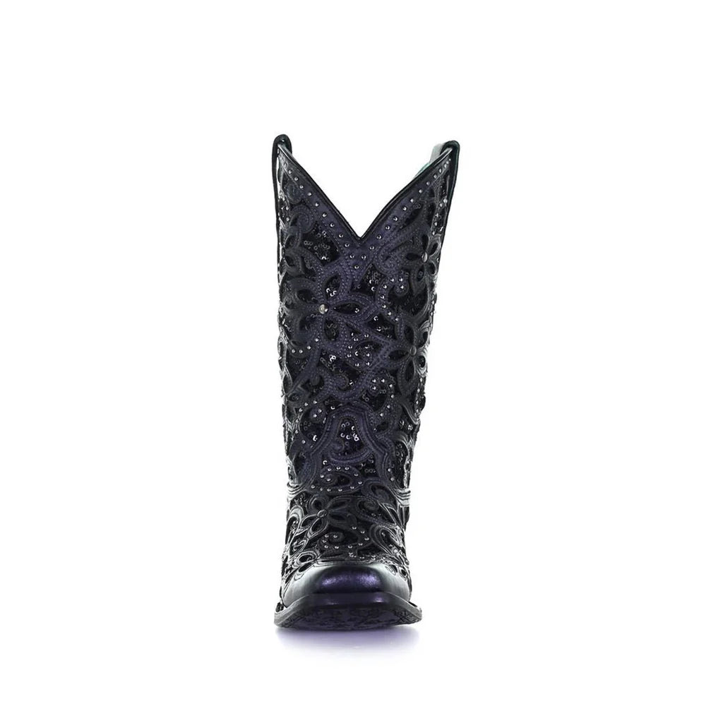 Corral Women Black Inlay Embroidery Studs