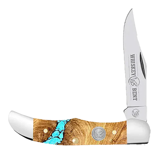 Whiskey Bent Turquoise River Lock Pocket Knife WB13-14