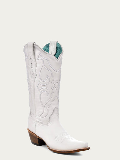 Corral Women’s Embroidery White Snipe Toe