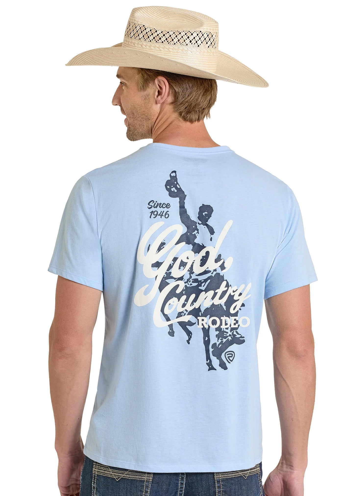 Rock&Roll Men’s God, Country, Rodeo Graphic T-Shirt BU21T08598