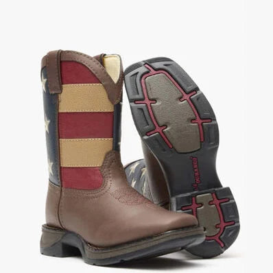 Durango Kids Brown And Flag Western Boot