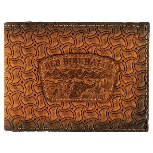 Red Dirt Bifold Wallet with Windmill Basketweave With Patch 2610168816