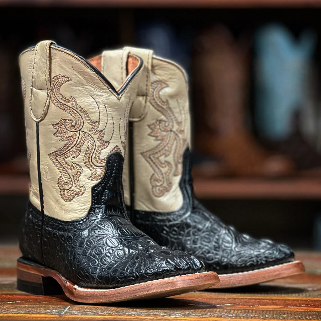 Tanner Mark Kid's Caiman Hornback Gator Print Boots TMK205156