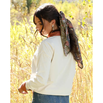 Cruel Denim Ladies Cream Rodeo Ribbed Knit Sweatshirt CWK7502004