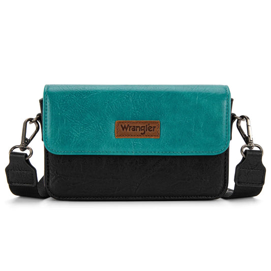 Wrangler Dual Tone Small Crossbody Black Wallet WG329-206BK