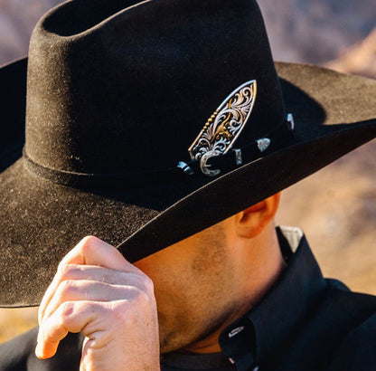 Montana Longhorn Cattle Drive Hat Feather
