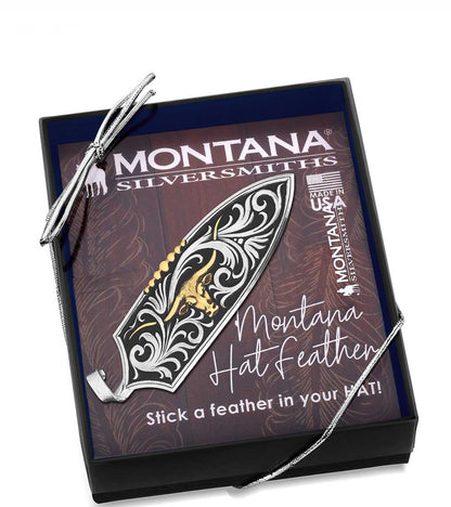 Montana Longhorn Cattle Drive Hat Feather