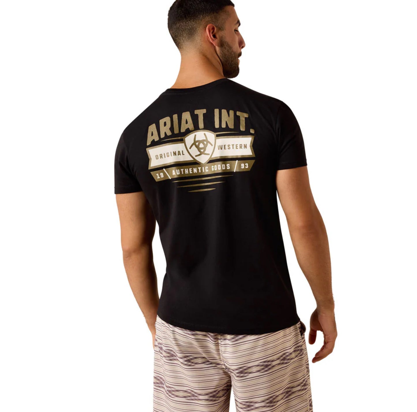 10073958 Ariat Men's Ariat Banner Badge Short Sleeve T-Shirt - Black