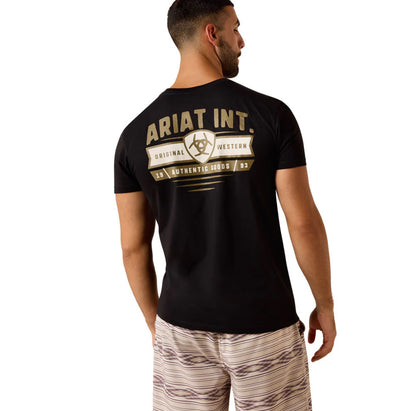 10073958 Ariat Men's Ariat Banner Badge Short Sleeve T-Shirt - Black