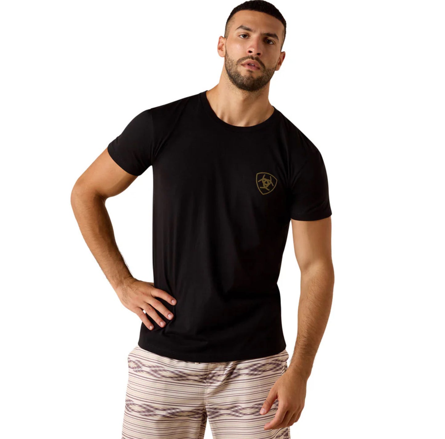 10073958 Ariat Men's Ariat Banner Badge Short Sleeve T-Shirt - Black