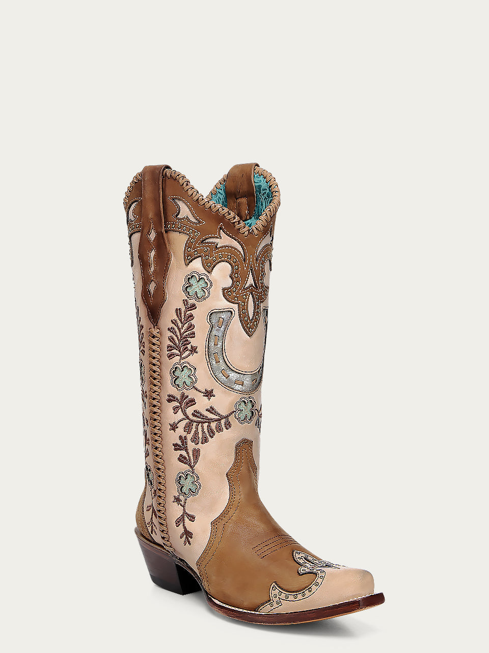 Corral Women's Boots Honey Horseshoe Overlay & Embroidery A4863
