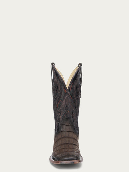 Corral Men’s Chocolate Alligator Embroidery Wide Sq Toe A4935