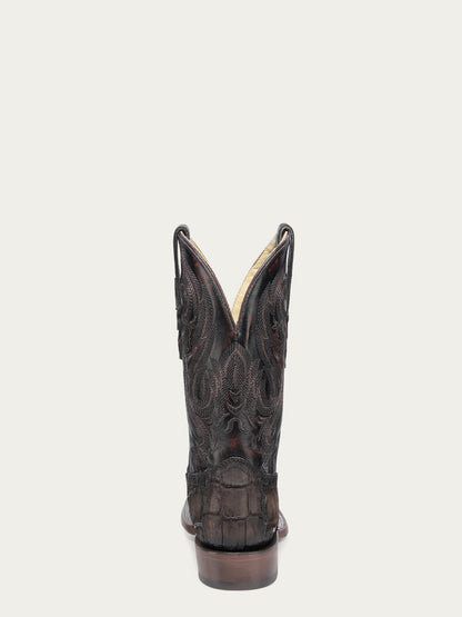 Corral Men’s Chocolate Alligator Embroidery Wide Sq Toe A4935