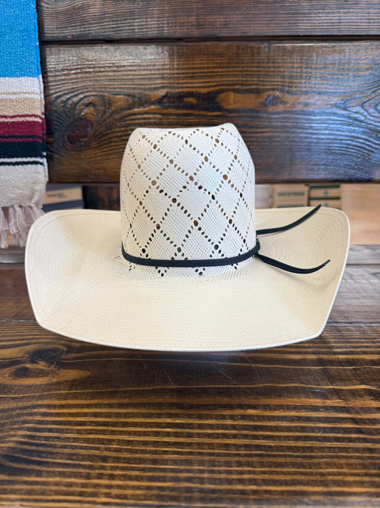 American Hat White Straw Hat 5040 S-CHL 2CBLK