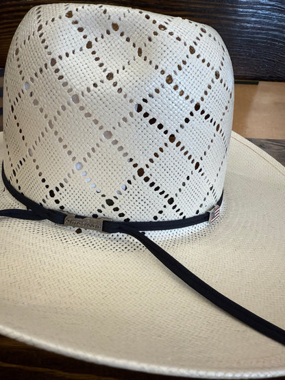 American Hat White Straw Hat 5040 S-CHL 2CBLK