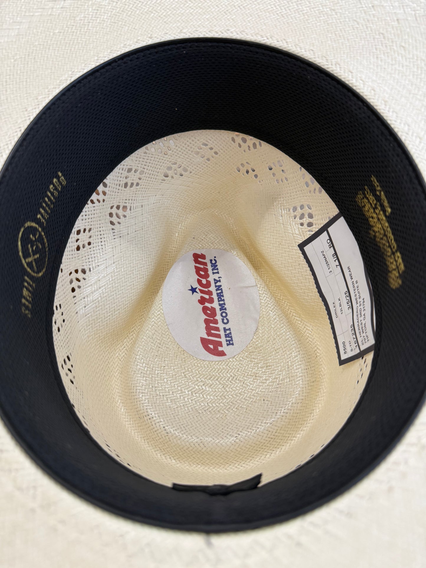 American Hat Drilex Straw Hat 8500 S-TD 12LBLK