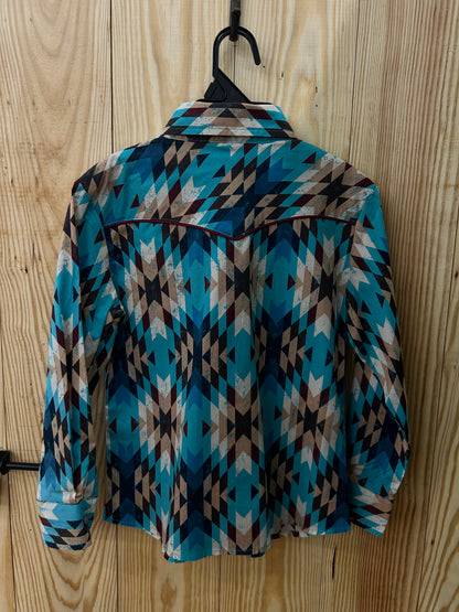 Rock&Roll Cowgirl’s Aztec Print Snap Shirt