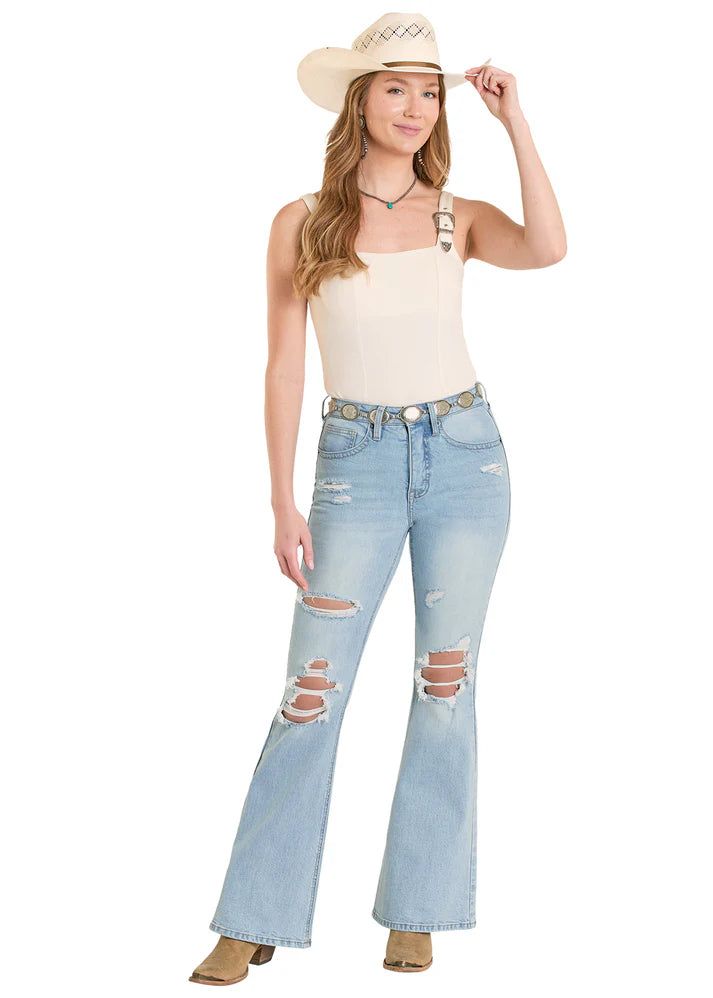Rock&Roll Womens Distressed Jean BW6HD08493