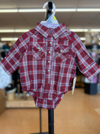 Wrangler Baby Boy Red LS Bodysuit
