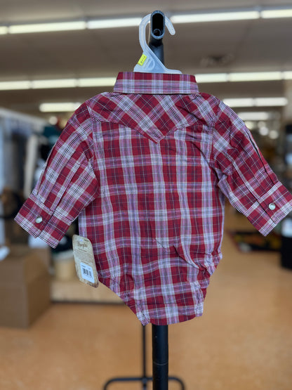 Wrangler Baby Boy Red LS Bodysuit