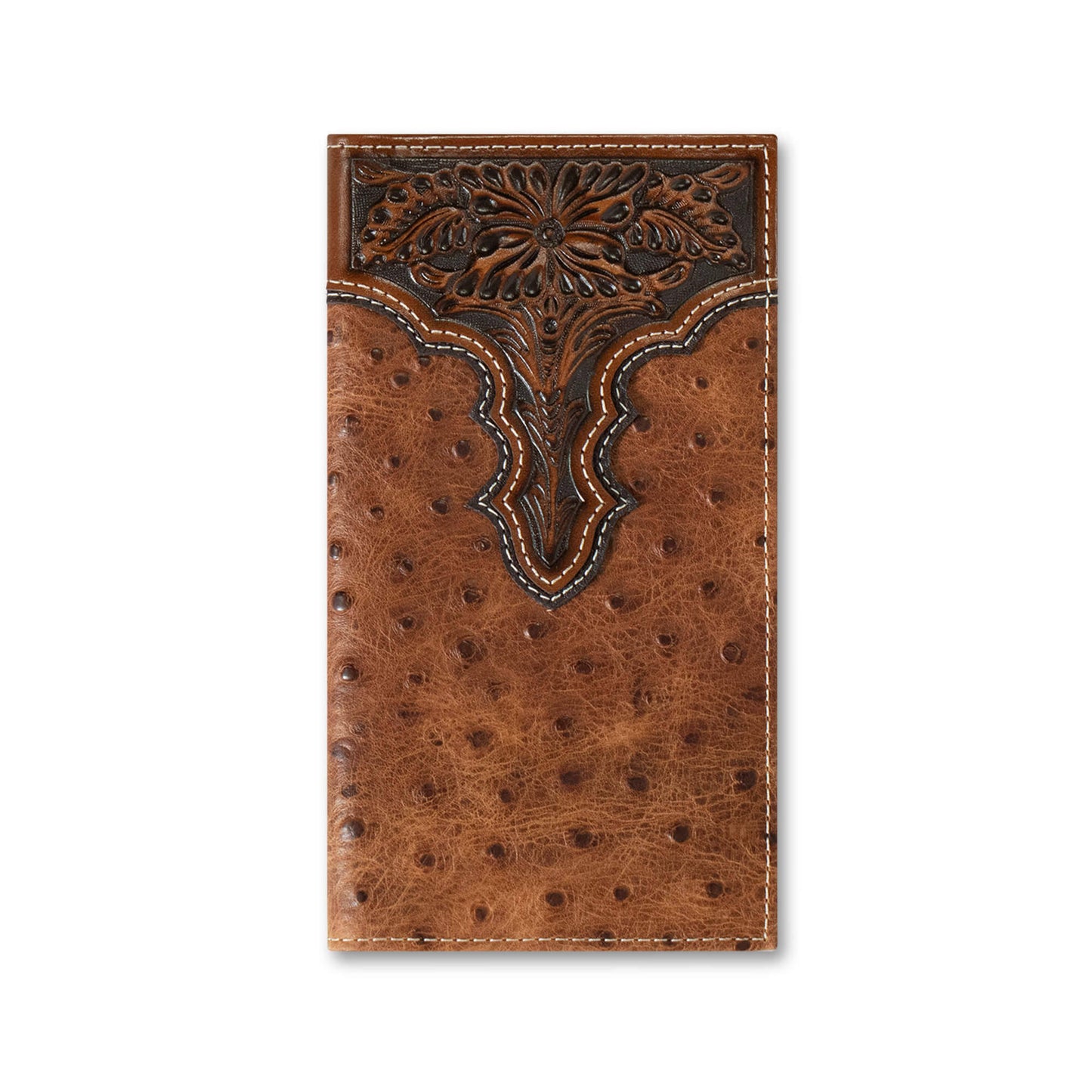 Ariat Men's Ostrich Floral Embossed Rodeo Wallet A3553102