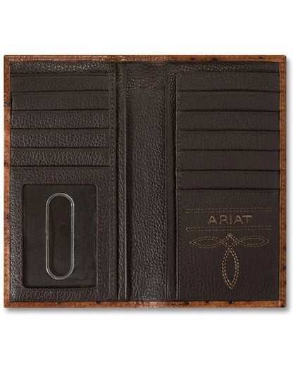 Ariat Men's Ostrich Floral Embossed Rodeo Wallet A3553102