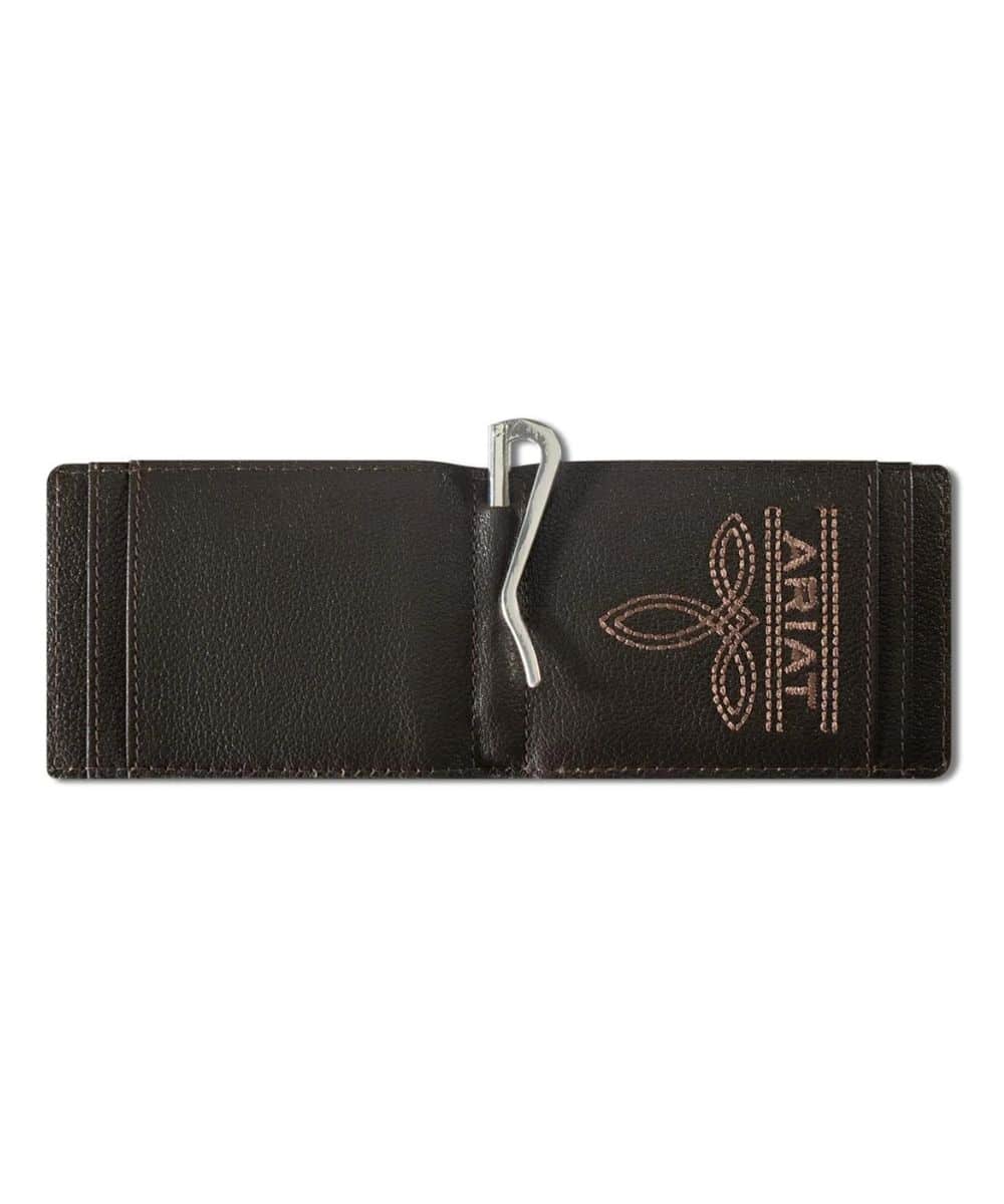 Ariat Men’s Brown Leather Money Clip Wallet A3566144