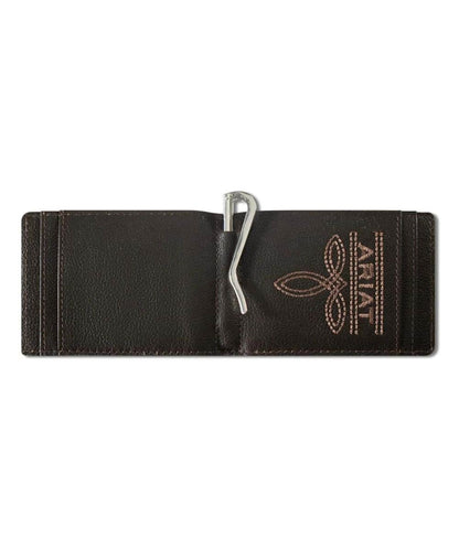 Ariat Men’s Brown Leather Money Clip Wallet A3566144