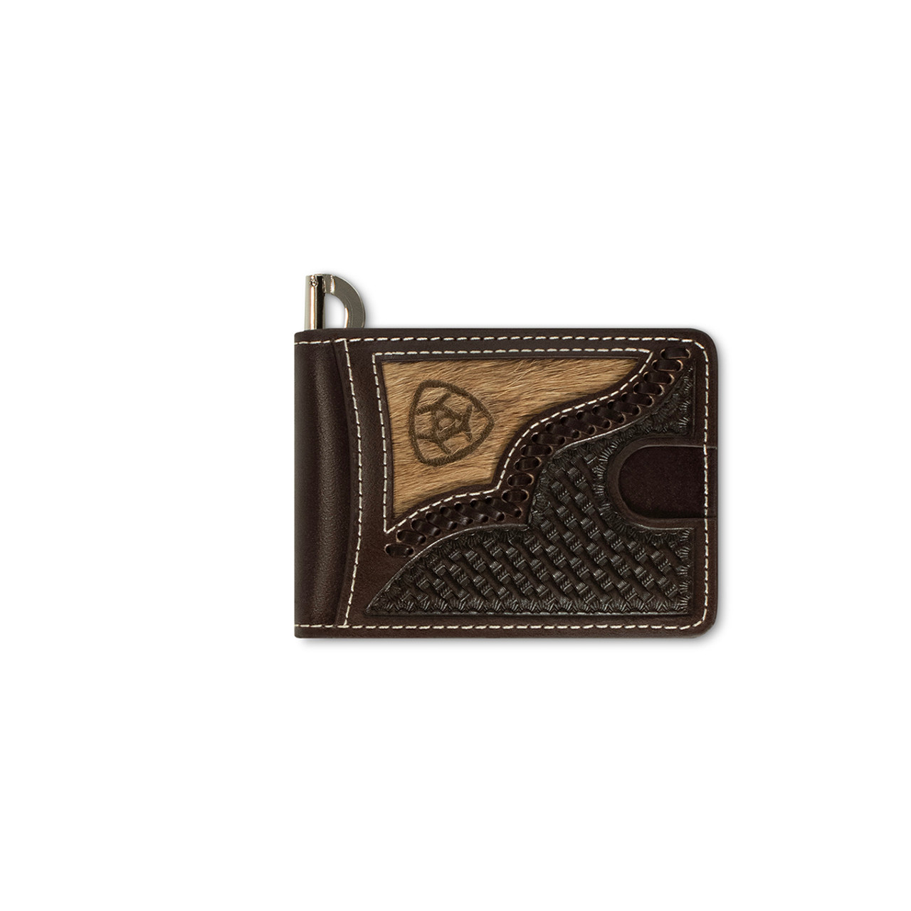 Ariat Money Clip Chocolate Calf Hair Wallet  A3562847