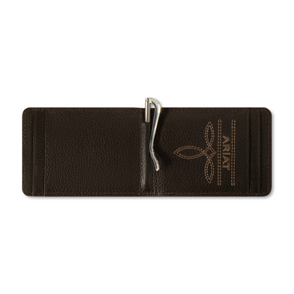 Ariat Money Clip Chocolate Calf Hair Wallet  A3562847