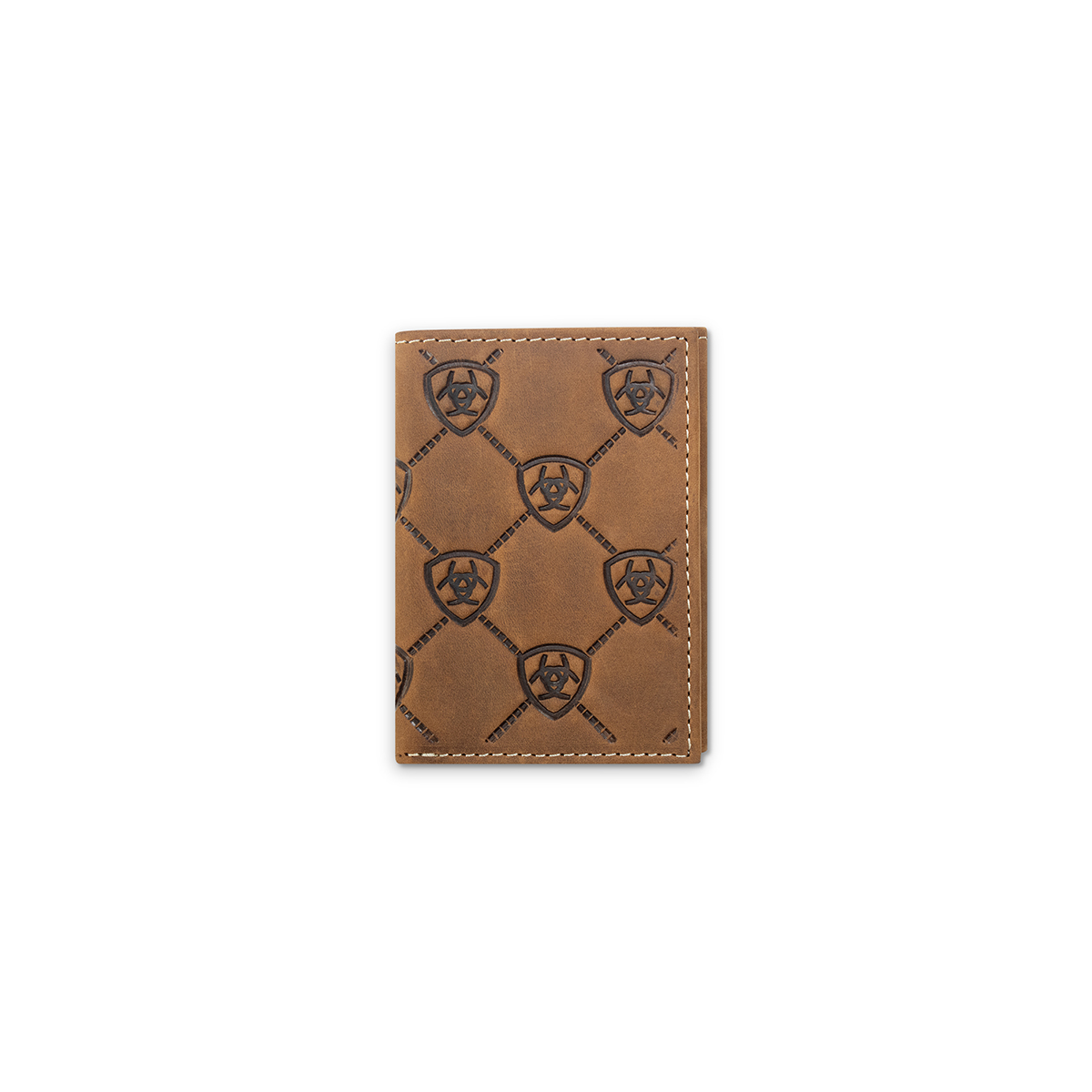 Ariat Trifold Shield Embossed Brown Wallet A3565744