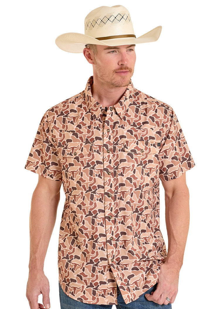 Rock & Roll Camel Camo Tek Print Men’s Shirt BMN3S08394