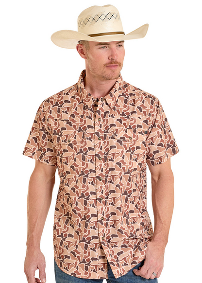 Rock & Roll Camel Camo Tek Print Men’s Shirt BMN3S08394