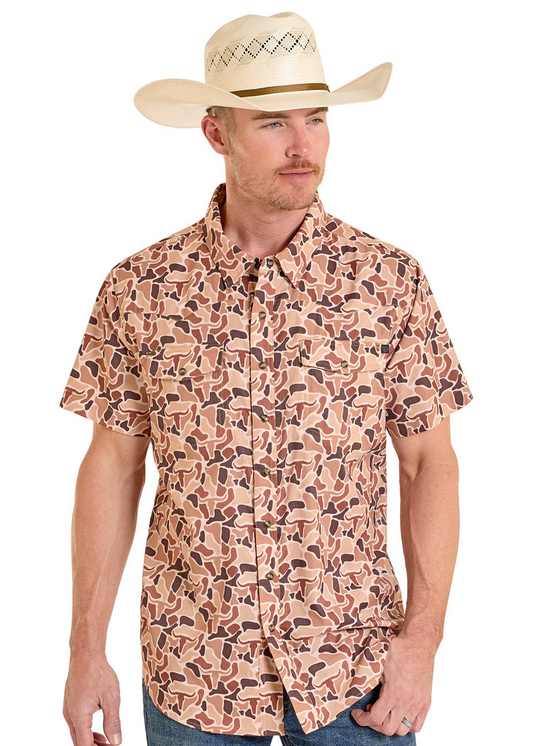 Rock & Roll Camel Camo Tek Print Men’s Shirt BMN3S08394