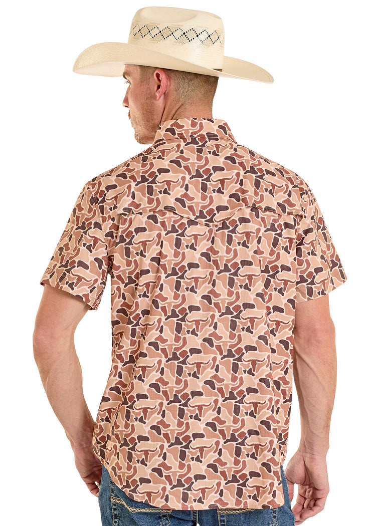 Rock & Roll Camel Camo Tek Print Men’s Shirt BMN3S08394