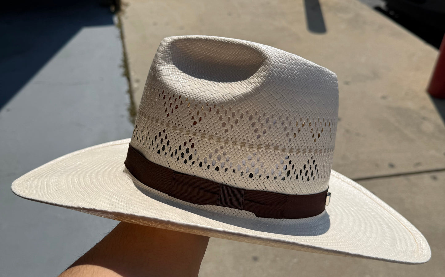 American Hat Straw Double Triangle Vent Weave Brown 6800 S-TD 9LCHOC