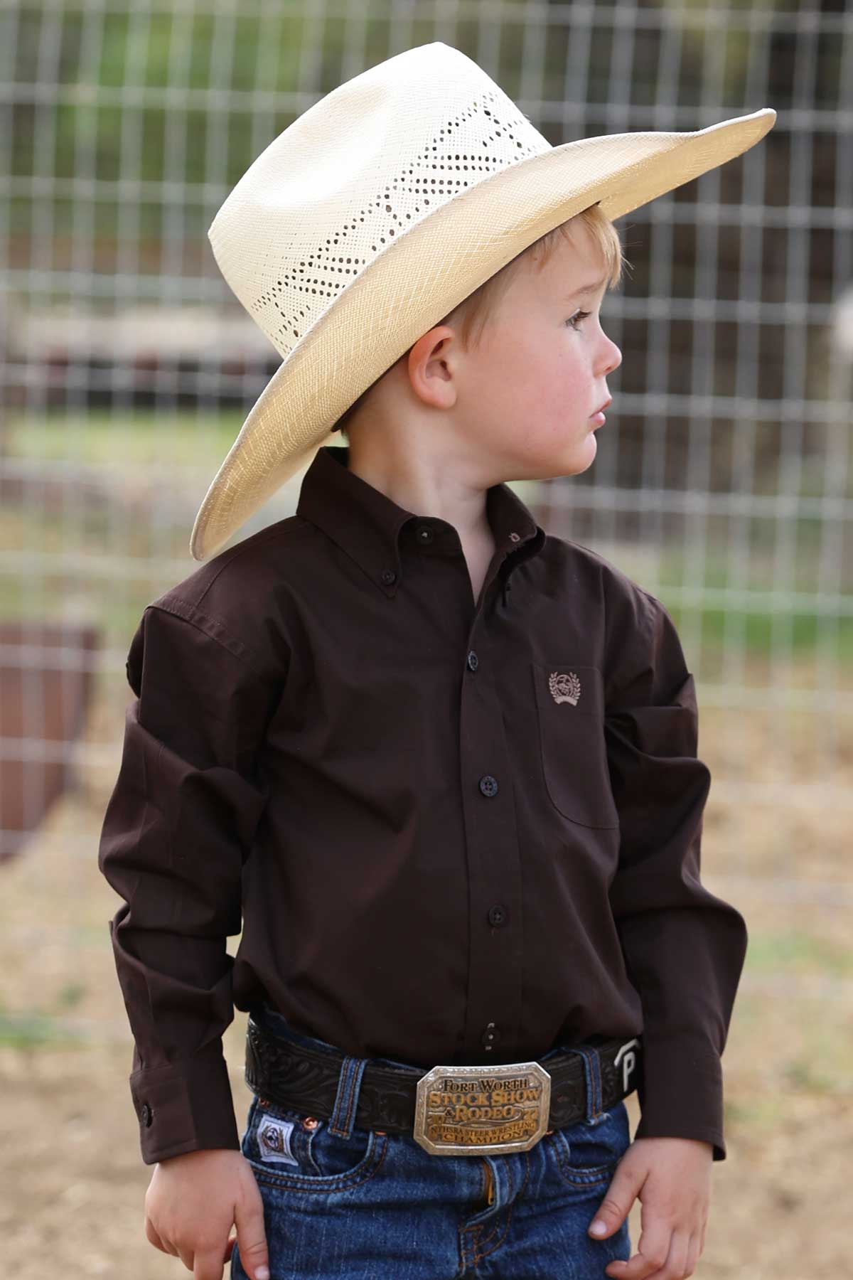Cinch Infant Boys Solid Brown Long Sleeve Shirt MTW7062408