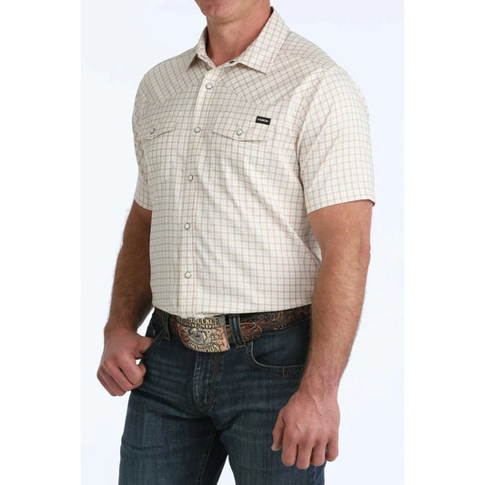 Cinch Men’s Stripe Yellow Short Sleeve Shirt MTW1402012