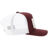Hooey "Rank Stock" Hat Maroon/White W/Rectangle Patch